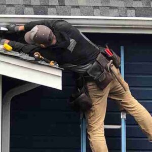 humane solutions tech on a ladder pest proofing a house